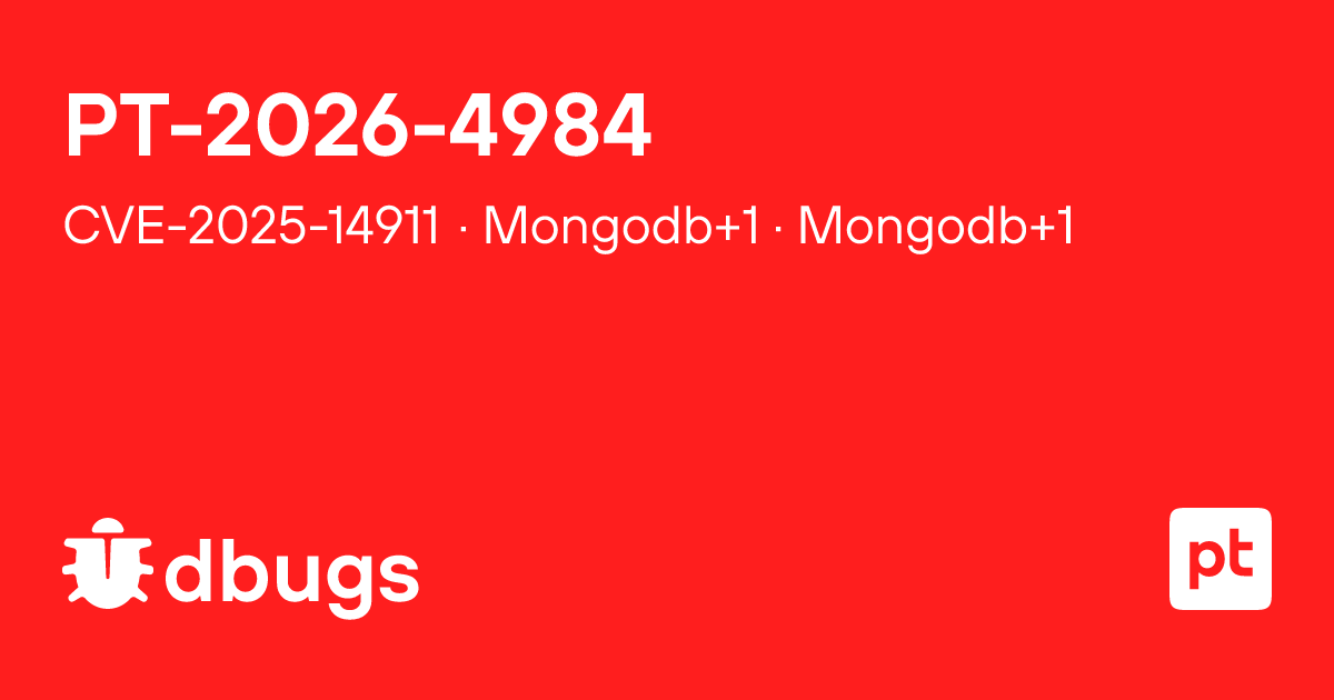 CVE-2025-14911 — DoS in Mongodb+1 Mongodb+1 | dbugs